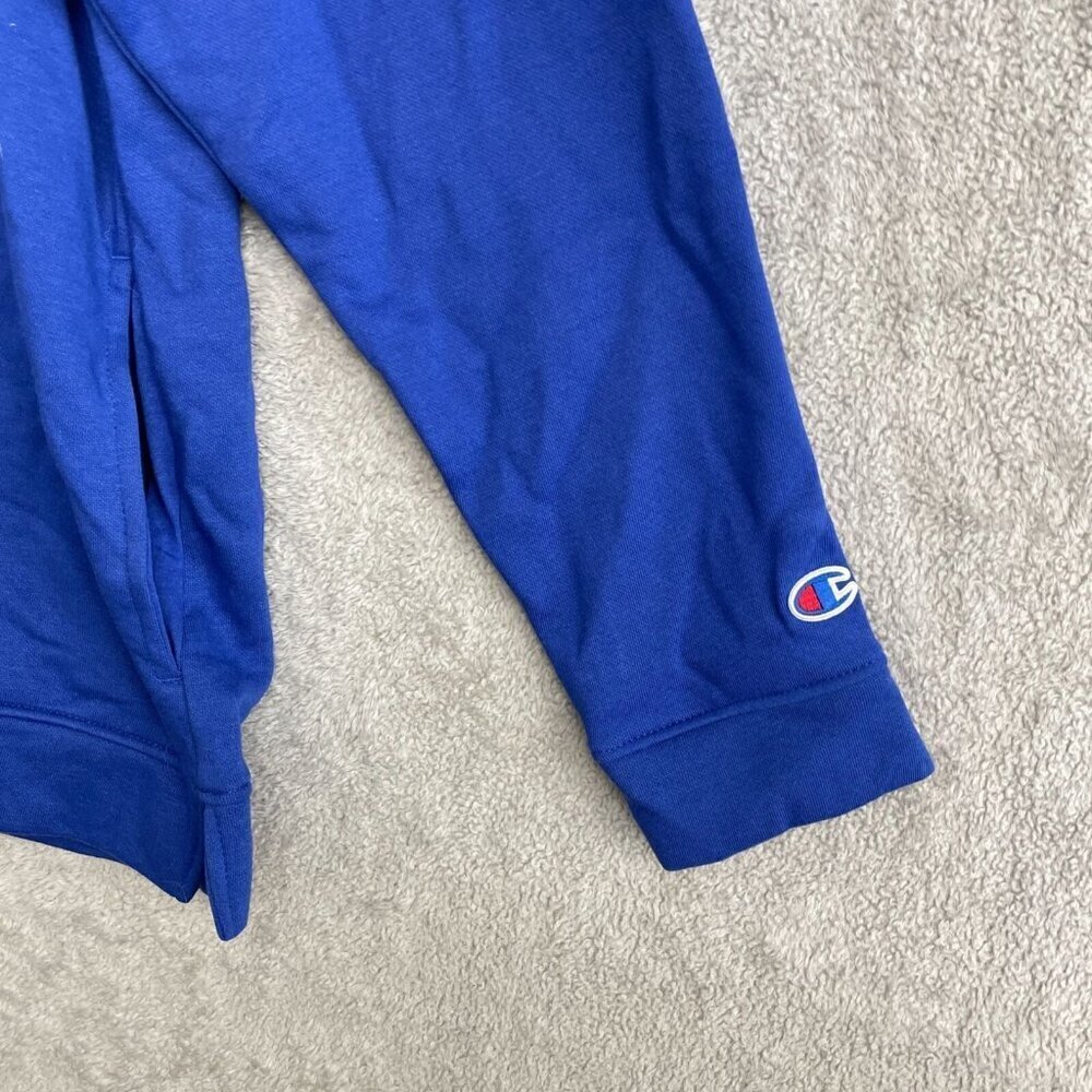 NEW Champion Men's L Blue Quilted Long-Sleeve Pullover Sweatshirt Cotton - Picture 7 of 8